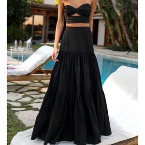 Runaway the label black Ayla tube top maxi skirt set